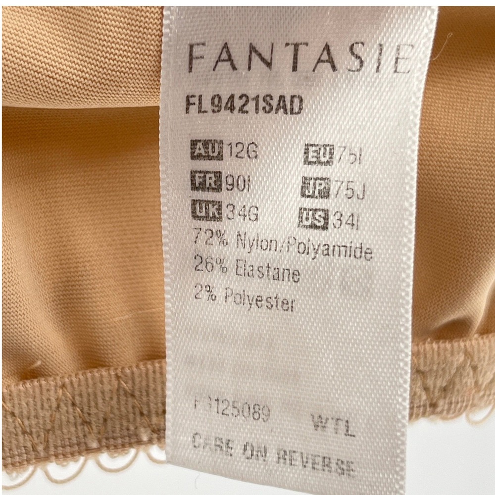 Fantasie Rebecca Lace Spacer T-Shirt Bra Sand Nude Underwire 34G UK 34I US - Picture 12 of 14